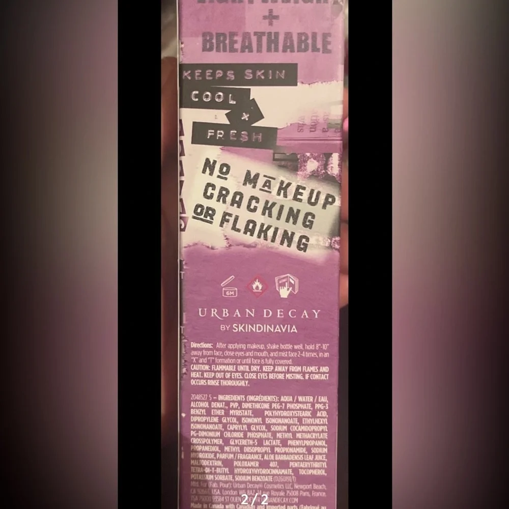 Urban Decay all nighter setting spray